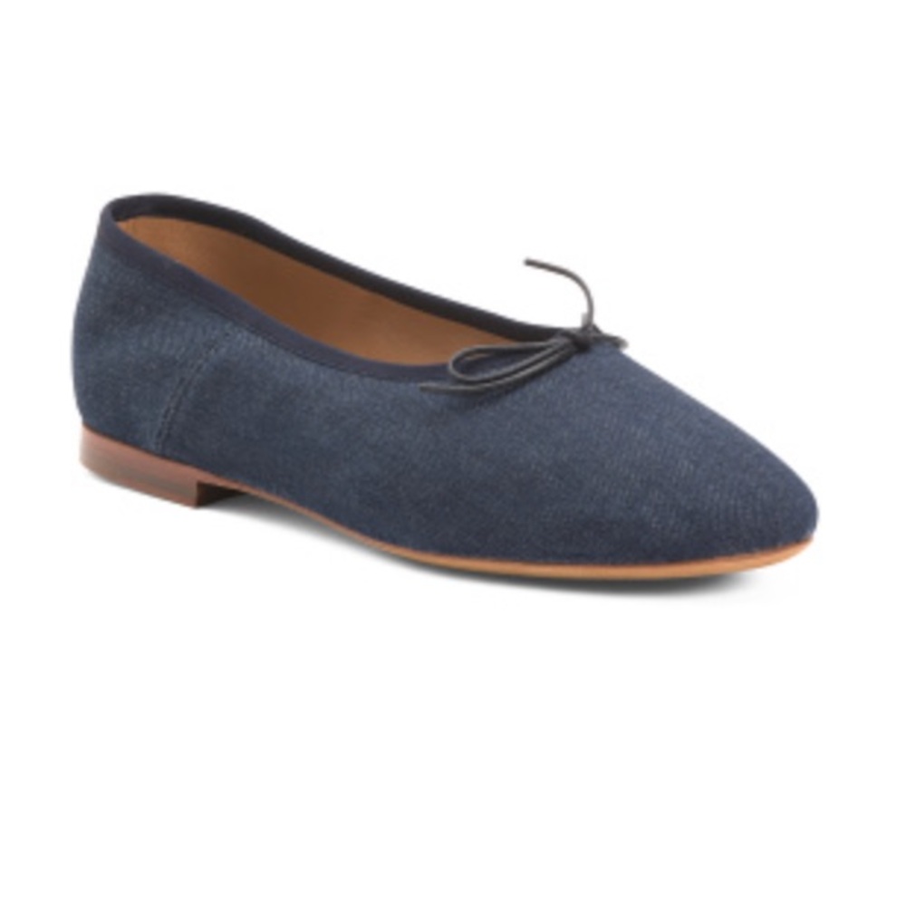 Mansur Gavriel Blue Flats with Elastic Edge